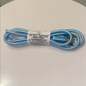 Blue Braided Micro USB Cable - 3ft